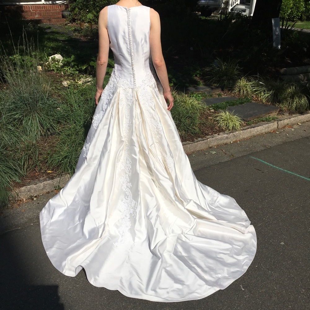 Oleg Cassini embroidered wedding dress